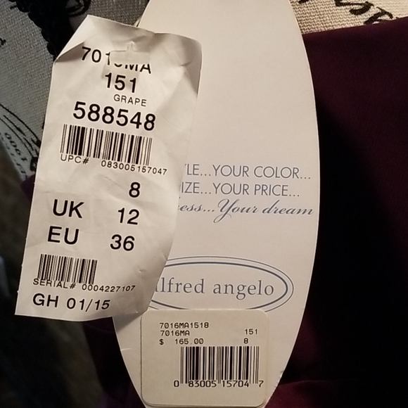 Sz 8 alfredo angelo Grape halter style bridesmaid - Picture 4 of 6